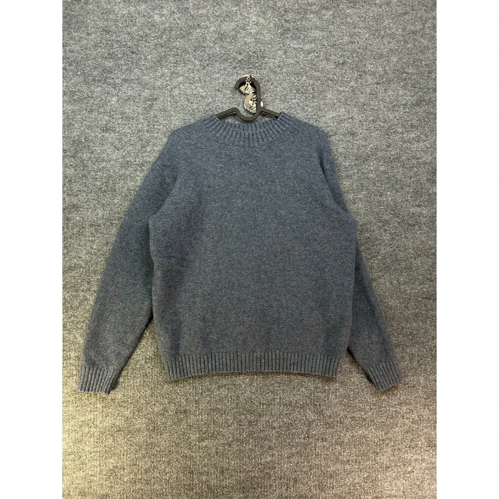 Uniqlo Souffle Yarn Crew Neck Sweater Men's Gray Pullover Stretch - Medium